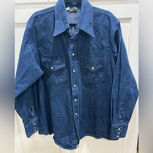 Tillman men’s vintage heavy denim western workwear button up made in USA